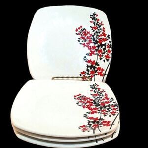 Coventry Makayla Durham Porcelain Set of 4 Soft  Square 8" Salad Plates